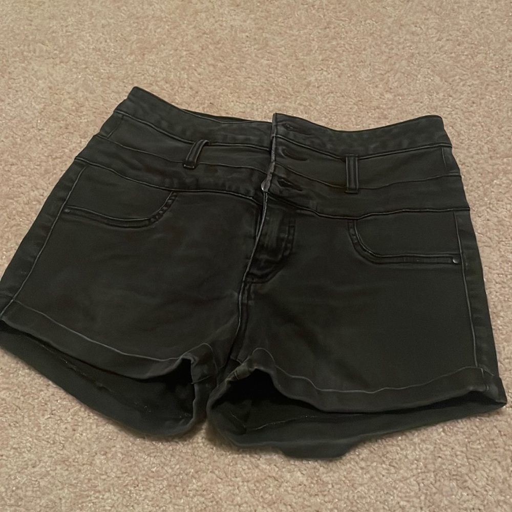 Black high waisted jean shorts